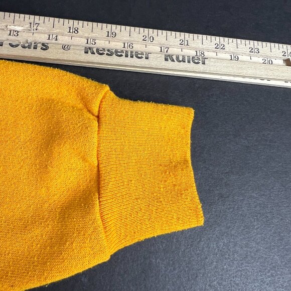 VTG 80s West Virginia Mountaineers Field Sweatshirt Medium Yellow Faded Crewneck - Picture 8 of 13